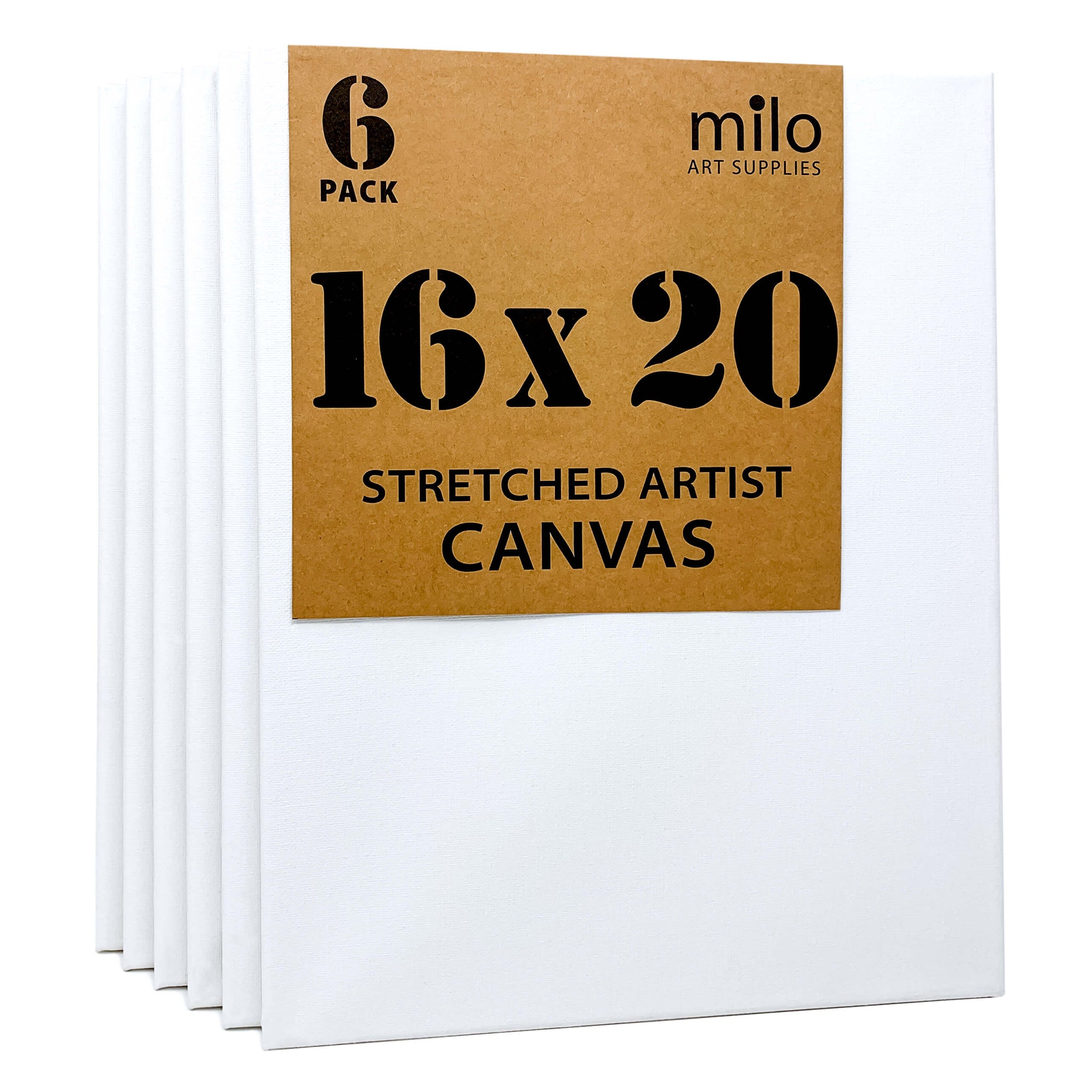 MILO  16 x 20 Pre Stretched Artist Canvas Value Pack of 6 Canvases – Milo  Art Supplies